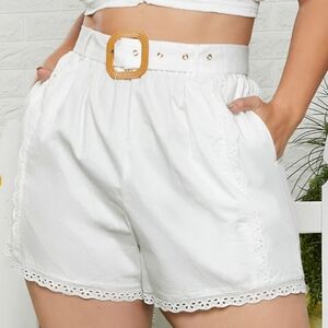 SHEIN plus belted shorts